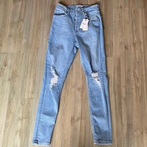 NEW Forever 21 Distressed High Rise Skinny Jeans Size 26‎ Cotton Blend